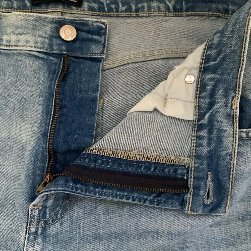GAP High Rise Wide Leg Crop Light Wash Cotton Blend Women’s Denim Size 18/34